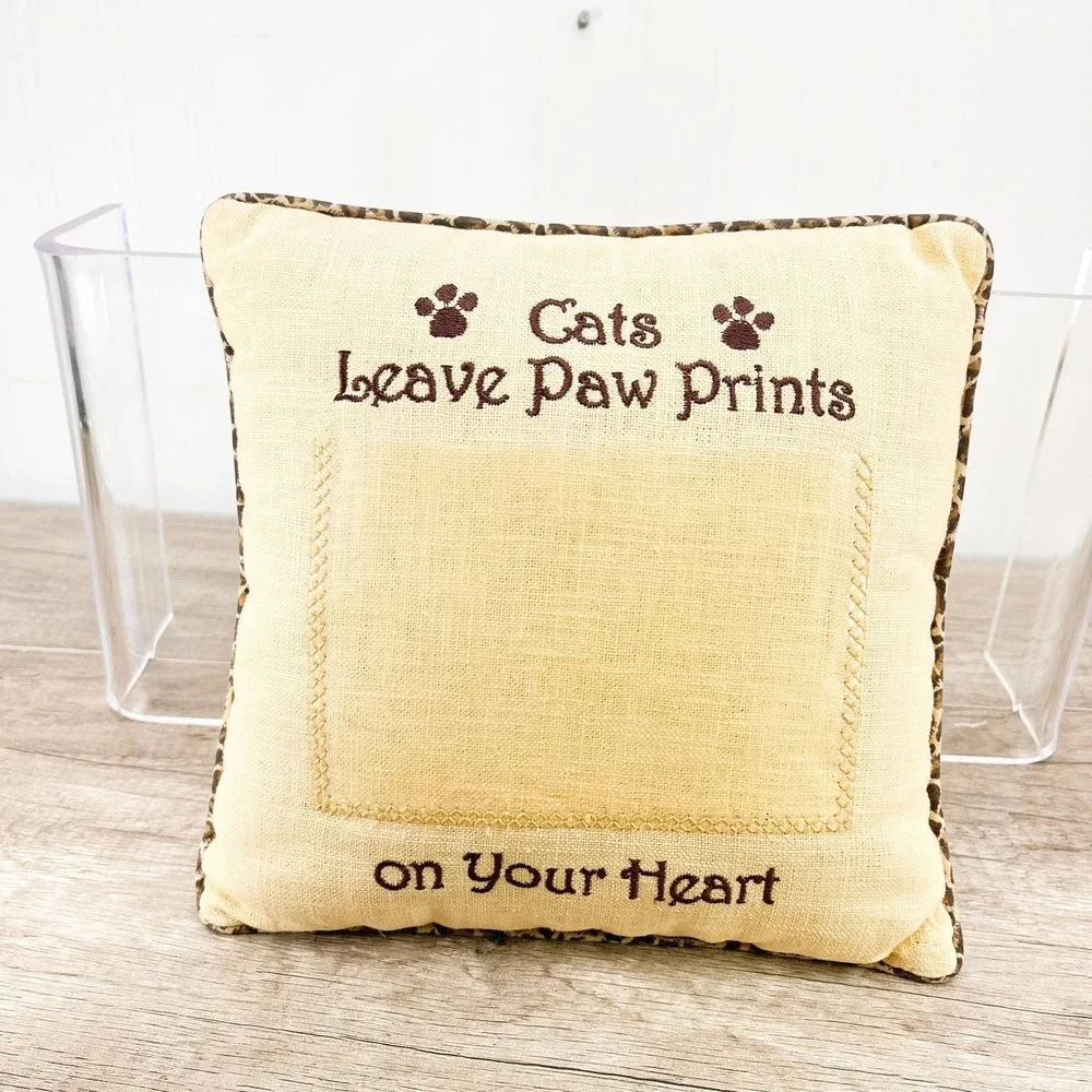 Vintage Memorial Cat Photo Pillow - Handmade Keepsake